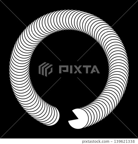 Futuristic abstract 3D geometric line shape for sci-fi cyber design. Vector illustration Futuristic abstract 3D geometric line shape for sci-fi cyber design. Vector illustration 139621338