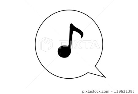 音符圖示對話框 - 簡約手繪風格插圖素材 音符圖示對話框 - 簡約手繪風格插圖素材 139621395