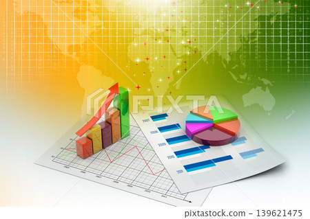financial charts and graphs on the table financial charts and graphs on the table 139621475