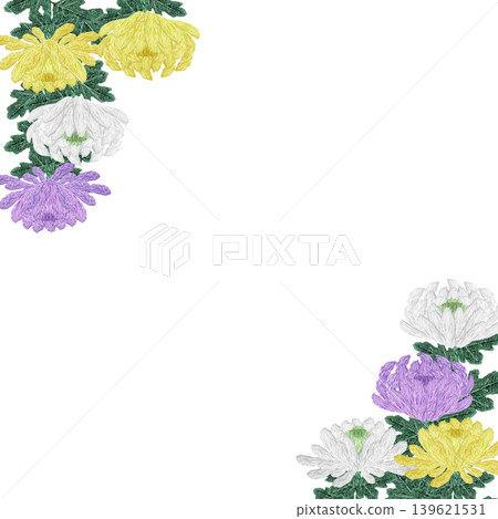 【菊花花框】手工刺繡插畫材料 【菊花花框】手工刺繡插畫材料 139621531