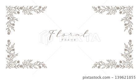 Elegant floral frame border vector template Elegant floral frame border vector template 139621855