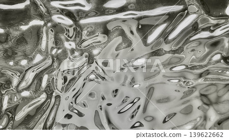 abstract liquid metal surface with flowing silver reflections and distorted light patterns for modern design backgrounds abstract liquid metal surface with flowing silver reflections and distorted light patterns for modern design backgrounds 139622662