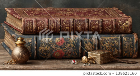 Explore the intricate beauty of antique books showcasing timeless knowledge and artistry Explore the intricate beauty of antique books showcasing timeless knowledge and artistry 139623160