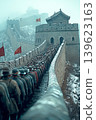Chinese soldiers march along the Great Wall of China during a historic military display 139623163