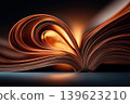 Open book displays antique knowledge with glowing pages that inspire curiosity and learning 139623210