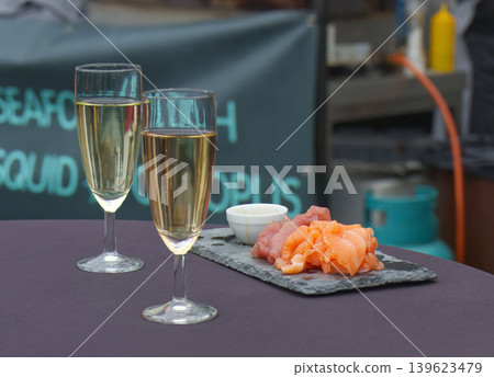 Sparkling Drinks and Sashimi at Naplavka Market Sparkling Drinks and Sashimi at Naplavka Market 139623479
