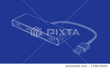 3D model of USB hub 139623694