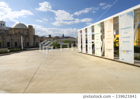 the city's candidacy for European Capital of Culture in 2030 in Zouhouri Square in Larnaka, Cyprus the city's candidacy for European Capital of Culture in 2030 in Zouhouri Square in Larnaka, Cyprus 139623841