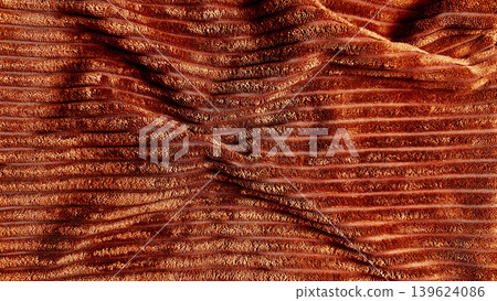 wavy pleated corduroy fabric dynamically ripples into intricate terracotta folds of warm earthy tactile waves wavy pleated corduroy fabric dynamically ripples into intricate terracotta folds of warm earthy tactile waves 139624086