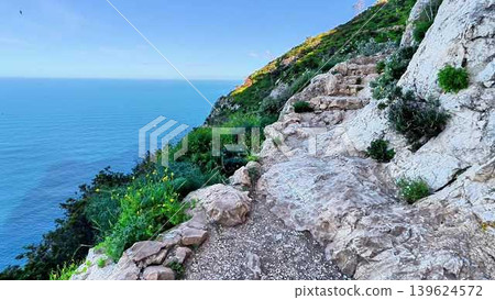 Stunning Coastal Pathway Offering Breathtaking Views Overlooking the Tranquil Ocean 139624572