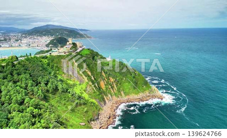 Stunning Aerial View of a Gorgeous Coastal Landscape Featuring Scenic and Majestic Cliffs 139624766
