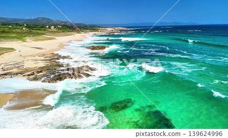 Experience Stunning Aerial Views of the Tropical Beach with Its Crystal Clear Waters and Beauty 139624996