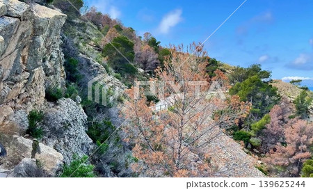 A beautiful scenic coastal roadway that perfectly overlooks the vast and inspiring sea A beautiful scenic coastal roadway that perfectly overlooks the vast and inspiring sea 139625244