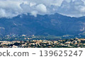 Stunning Mountain Landscape featuring vibrant Cloud Cover amidst Residential Areas and serenity 139625247