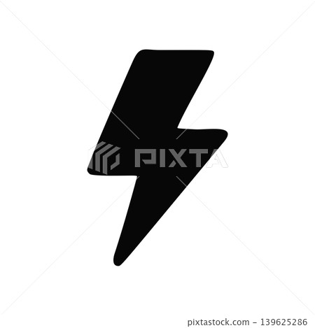 Bold Handdrawn Lightning Bolt Symbol Icon Represents Energy And Power Bold Handdrawn Lightning Bolt Symbol Icon Represents Energy And Power 139625286