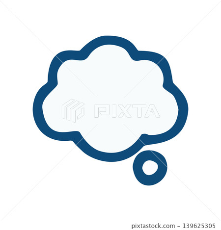 Simple Handdrawn Outline Thought Bubble Shape Icon Representing Idea Or Communication 139625305