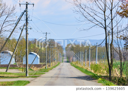 A straight road in Hokkaido A straight road in Hokkaido 139625605