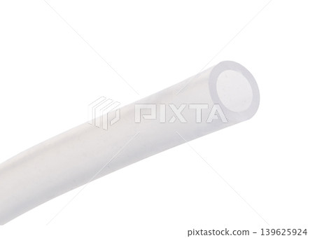 Transparent Flexible Silicone Tube Isolated White Transparent Flexible Silicone Tube Isolated White 139625924