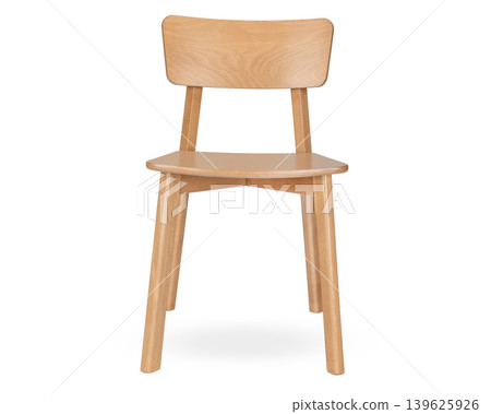 Modern Natural Wood Chair Isolated White Modern Natural Wood Chair Isolated White 139625926