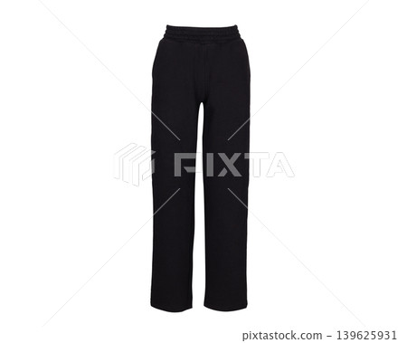 Black Wide Leg Sweatpants Isolated on White Black Wide Leg Sweatpants Isolated on White 139625931