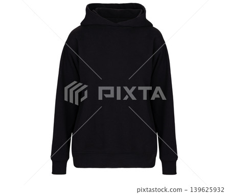 Black Hoodie Front View Isolated White Black Hoodie Front View Isolated White 139625932
