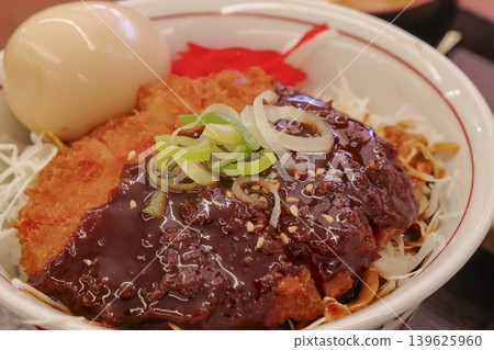 Miso katsu donburi (pork cutlet rice bowl with rich miso sauce) Miso katsu donburi (pork cutlet rice bowl with rich miso sauce) 139625960