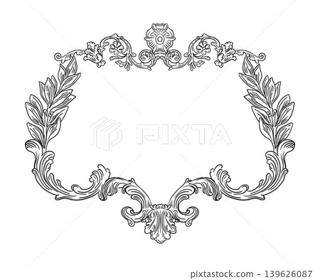 Isolated ornate baroque symmetric frame vector illustration Isolated ornate baroque symmetric frame vector illustration 139626087
