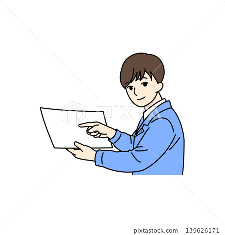 工人、文件審核、報告、檢查、業務、插圖 工人、文件審核、報告、檢查、業務、插圖 139626171