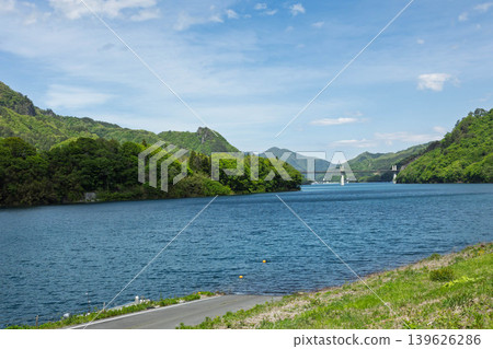 Lake Yamba Agatsuma as viewed from Lake Station Maruiwa, Naganohara Town, Gunma Prefecture Lake Yamba Agatsuma as viewed from Lake Station Maruiwa, Naganohara Town, Gunma Prefecture 139626286