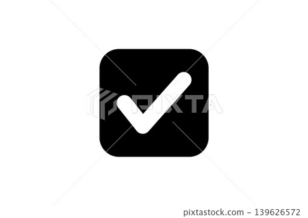 Check Mark Icon in Rounded Square Symbolizing Approval, Success, Confirmation and Completed Task Check Mark Icon in Rounded Square Symbolizing Approval, Success, Confirmation and Completed Task 139626572