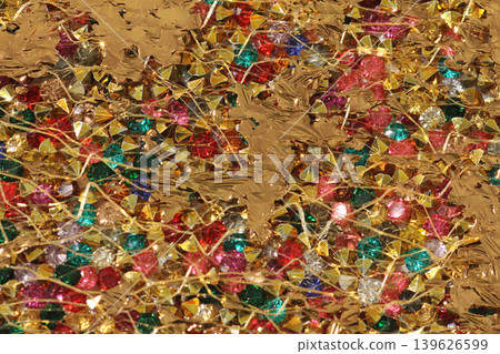 A luxurious background with colorful jewels and gold decorations. A luxurious background with colorful jewels and gold decorations. 139626599