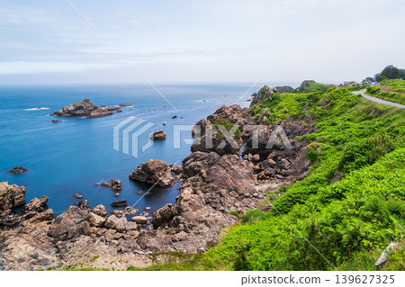 Along the beautiful Tanesashi Coast in Hachinohe City, Aomori Prefecture. Along the beautiful Tanesashi Coast in Hachinohe City, Aomori Prefecture. 139627325
