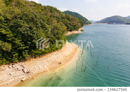 Suimei Lake in midsummer, Kojiya Dam, submerged forest 139627560