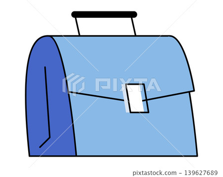 Blue business briefcase for professional documents vector illustration. Corporate work, office management, career growth, finance, legal, education. Professional leather satchel or work bag Blue business briefcase for professional documents vector illustration. Corporate work, office management, career growth, finance, legal, education. Professional leather satchel or work bag 139627689