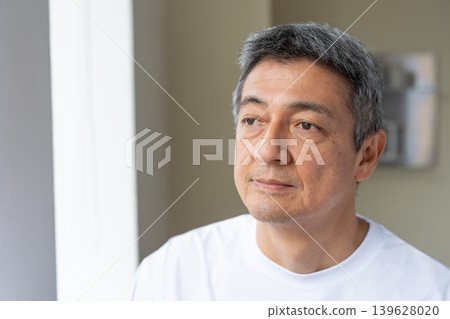 Middle-aged man profile Middle-aged man profile 139628020