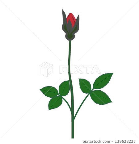 Illustration of a branch of red roses Illustration of a branch of red roses 139628225