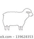 Sheep illustration, line drawing, monochrome 139628353
