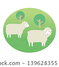 A landscape with white sheep 139628355