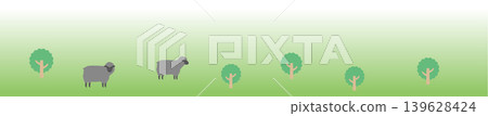 Landscape with black sheep (continuous background) Landscape with black sheep (continuous background) 139628424