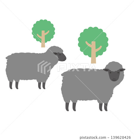 Two black sheep (illustration) Two black sheep (illustration) 139628426