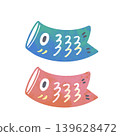 Cute carp streamer illustration 139628472