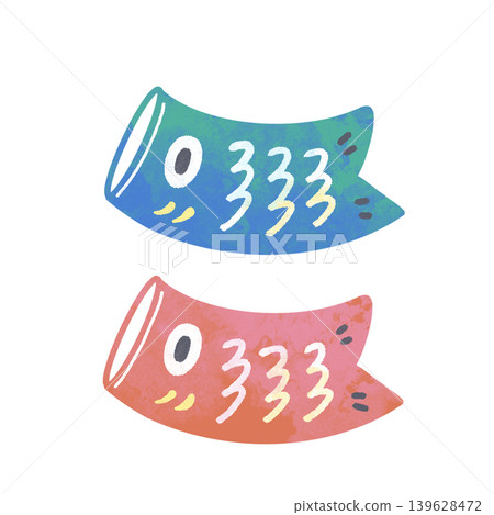 可愛的鯉魚旗插畫 139628472