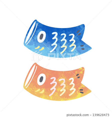 Cute carp streamer illustration Cute carp streamer illustration 139628473