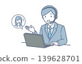 Businessmen using headsets to assist customers 139628701