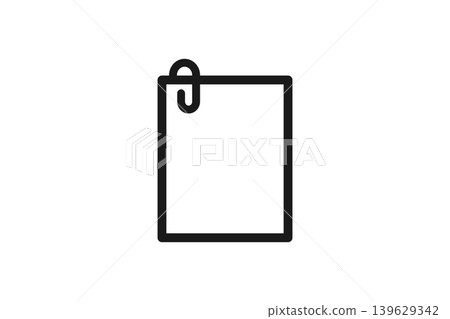 Paper line art icon with clip Paper line art icon with clip 139629342