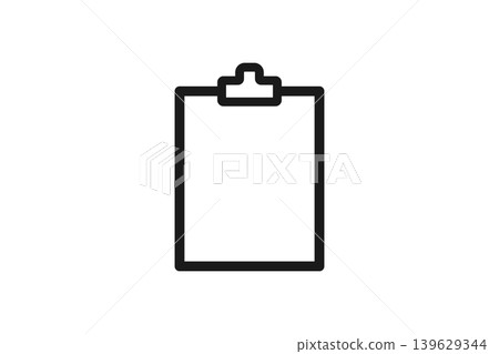 Paper line art icon with a large clip Paper line art icon with a large clip 139629344