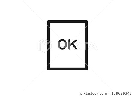 Approved simple document line art icon 139629345