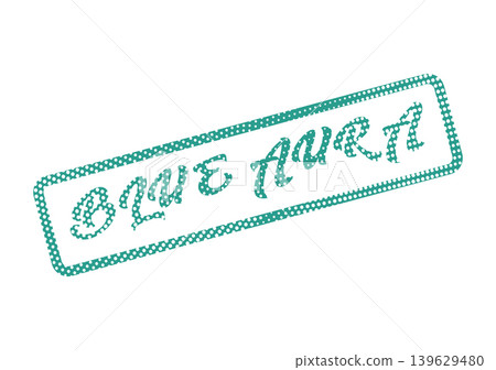 A stylish teal dotted Blue Aura message appears in a rectangular stamp frame A stylish teal dotted Blue Aura message appears in a rectangular stamp frame 139629480