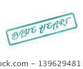 A stylish teal dotted Blue Heart message appears in a rectangular stamp frame 139629481