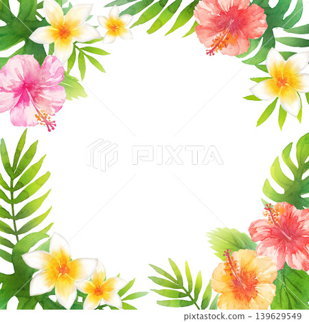 水彩芙蓉花畫框 水彩芙蓉花畫框 139629549